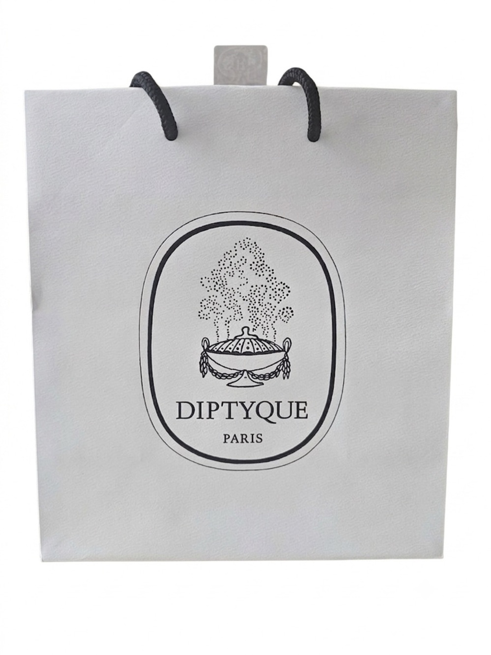 diptyque White Shopping Tote with Black Logo